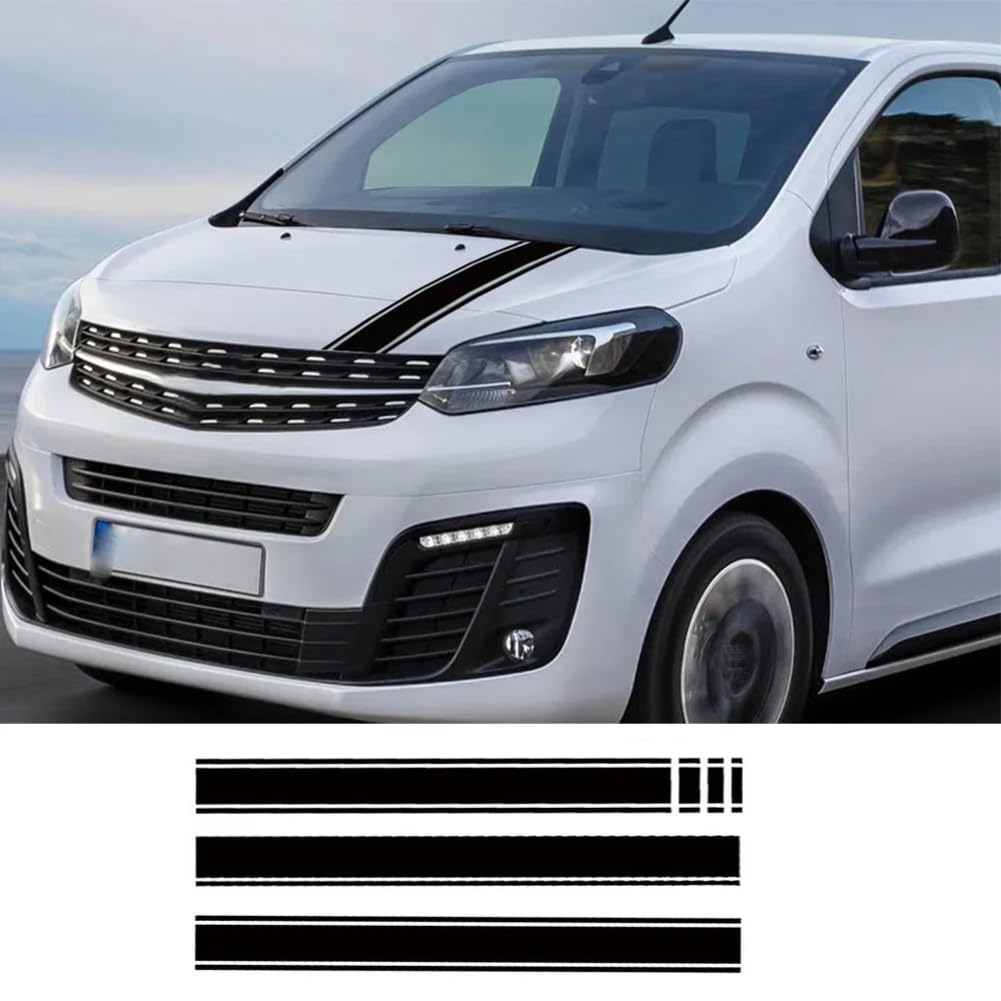 Auto Motorhaube Abdeckung Motor Aufkleber, für Peugeot Traveller Opel Zafira Life Camper Van Motorhaube Grafik Vinyl Aufkleber Tuning Zubehör von ZAVEIL