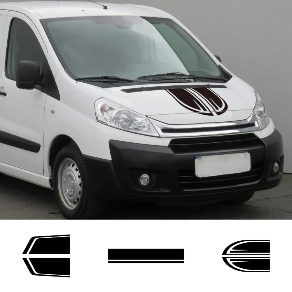 Auto Motorhaube Abdeckung Motor Vinyl Aufkleber, für Peugeot Expert Traveller, für Citroen Jumpy Camper Van Tuning Auto Zubehör von ZAVEIL