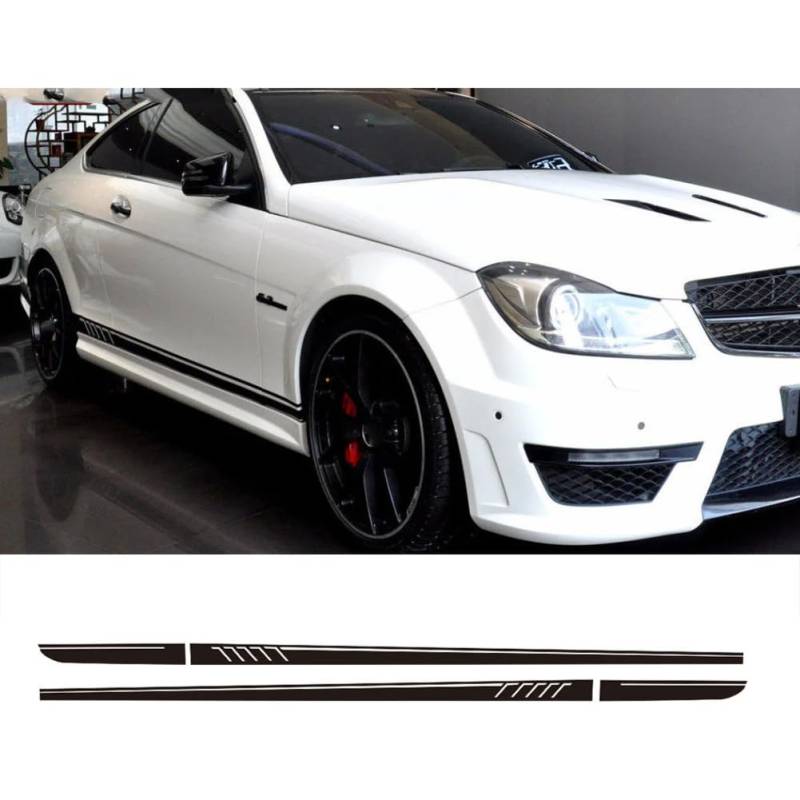 Seitenschweller Racing Stripes Vinyl Aufkleber Aufkleber, für Mercedes Benz W204 S204 Coupe C63 AMG C180 C200 C230 C280 C300 C320 von ZAVEIL