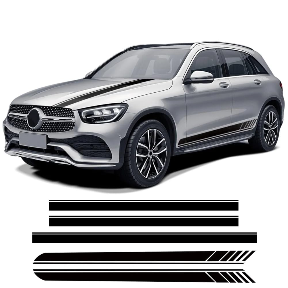 Seitenstreifen Motorhaube zu Heck Aufkleber Aufkleber, für Mercedes Benz GLC Klasse X253 Coupe C253 AMG Zubehör von ZAVEIL