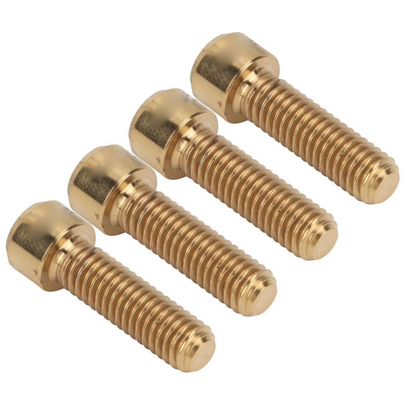 ZAWELIYO 4 Stück M6 X 20 Mm Mountainbike-Scheibenbremse, Feste Schraube, Titanlegierung, Fahrrad-Kurbelgarnitur, Schraube, Scheibenbremssattel, Feste Schraube, Radfahren, (Gold) von ZAWELIYO