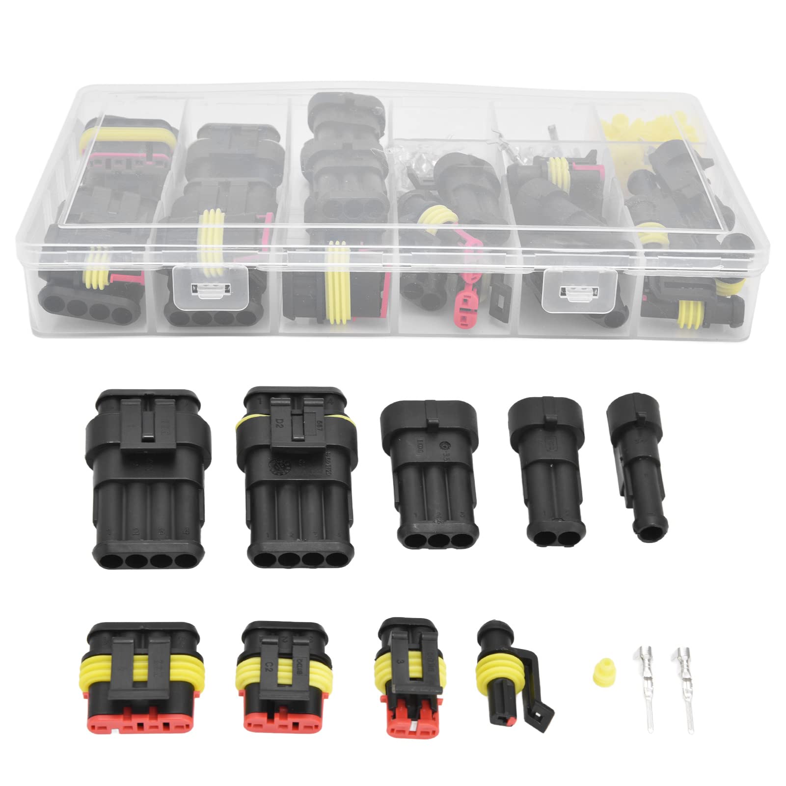 Zaweliyo Automotive Electrical Draht Anschlussstecker Kit, Männliche Weibliche Klemmen Sortiment 192pcs, Stolpendrahtklemmen für den Austausch von ZAWELIYO