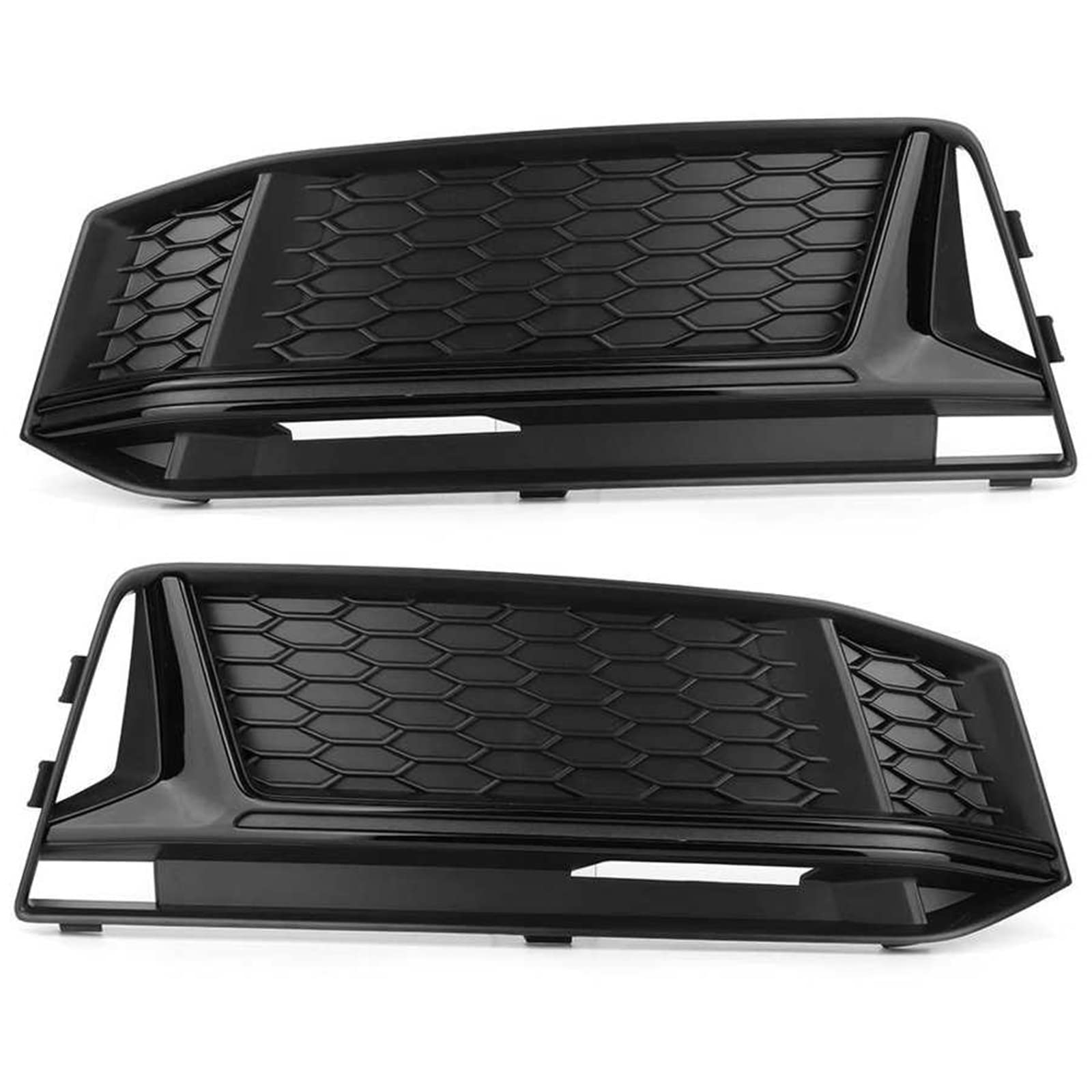 1 Paar Auto-Nebelscheinwerfer-Licht-Kühlergrill-Grill-Abdeckung, Refit for S4-Stil, schwarze Farbe, passend for Audi A4 B9 Sline 2017 2018 2019 von ZAZXCWN