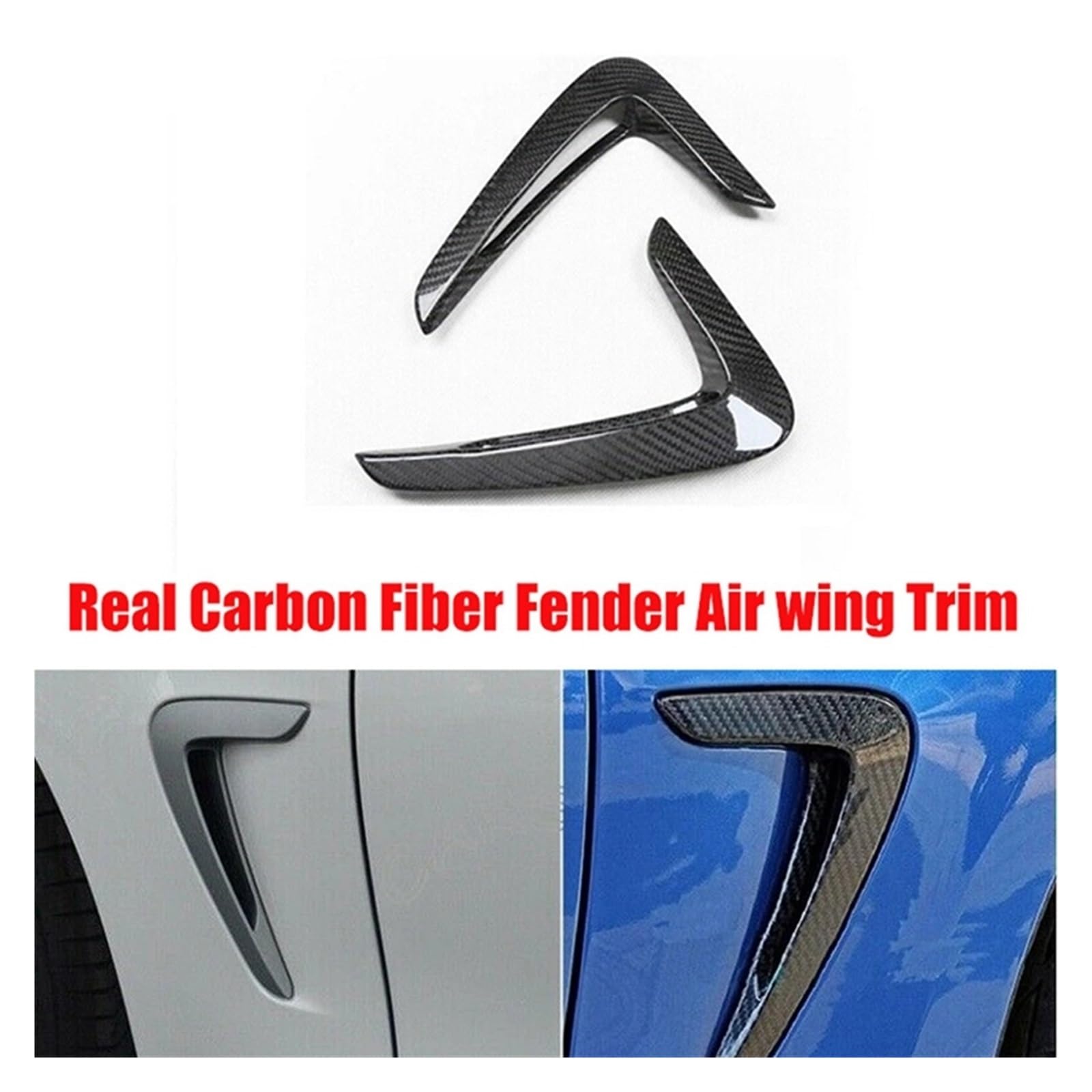 1 paar Real Carbon Fiber Auto Fender Trim Air Flügel Kompatibel for BMW F32 F33 F36 2014-2020 Seite körper Air Vent Abdeckung Intake Grille von ZAZXCWN