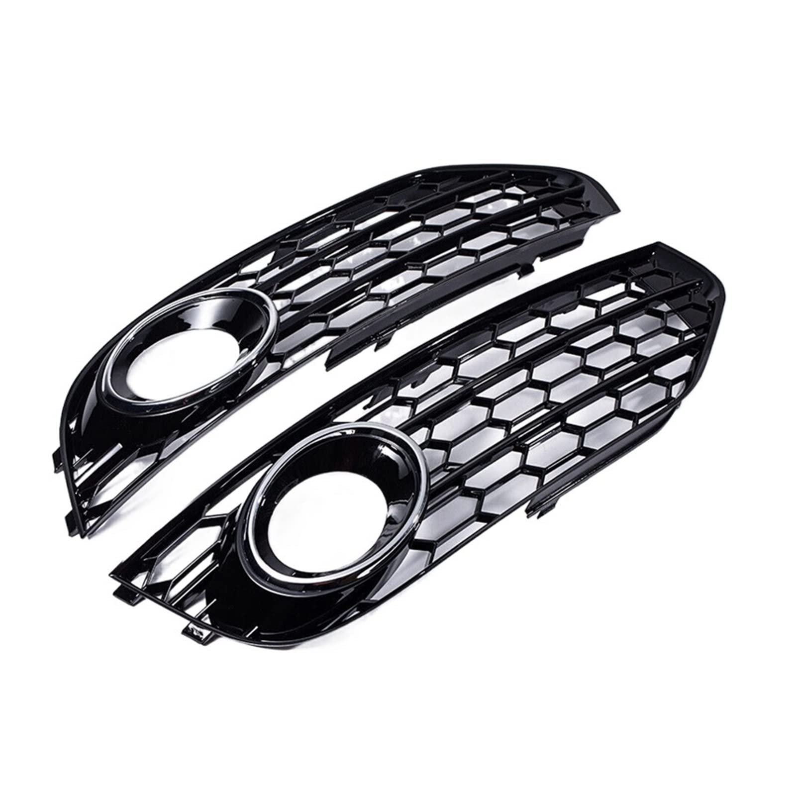 2 Stücke Auto Front Bumpe Grill Mesh H/oneycomb Grille Nebelscheinwerfer Kühlergrill Kompatibel for Audi A4 B8 B8.5 ALLROAD 2009 2010 2011 2012 2013 2014 2015(Chrome) von ZAZXCWN