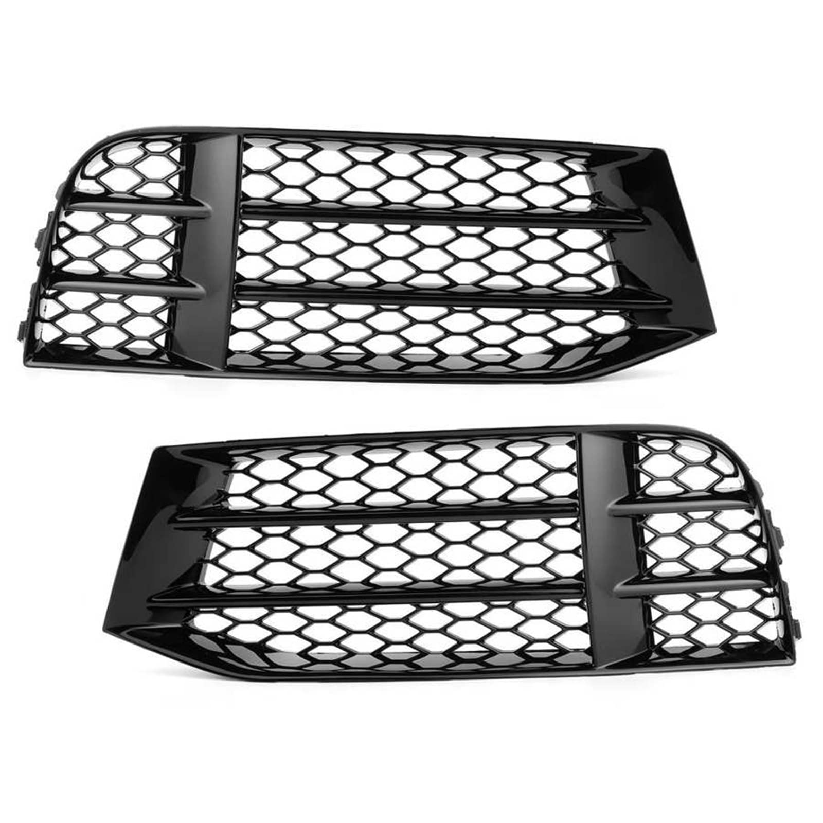 2x RS5 Auto Nebelscheinwerfer Grill Lampenabdeckung Trim Glänzend Schwarz Honeycomb Hex Frontgrill Grill Kompatibel for Audi RS5 B8.5 2013 2014 2015 2016(Pair) von ZAZXCWN