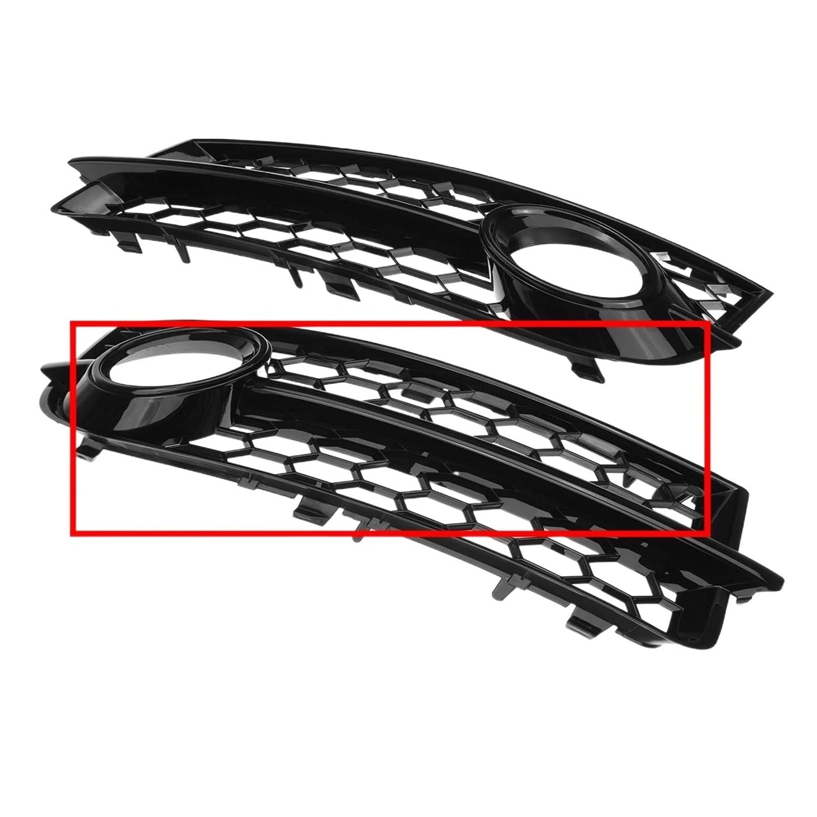 2x TT 8J Auto Nebelscheinwerfer Grill Lampenabdeckung Trim H/oneycomb Hex Frontgrill Grill Kompatibel for Audi TT 8J 2006-2014 8J080768201C 8J080768101C(Black) von ZAZXCWN