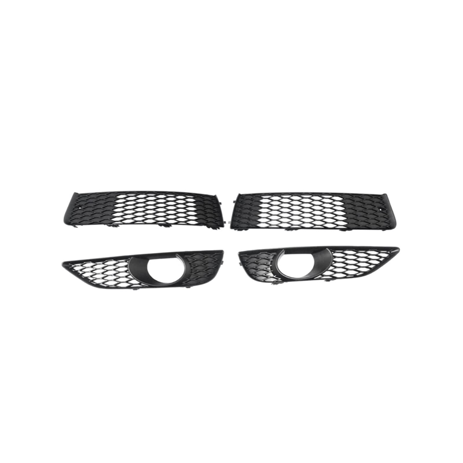 4 Stücke Frontschürze Unteren Oberen Mesh Grille Nebelscheinwerfer Grill Lünette Abdeckung Kompatibel for Audi Q7 S-Line 2010-2015 4L0807697B 4L0807675C von ZAZXCWN