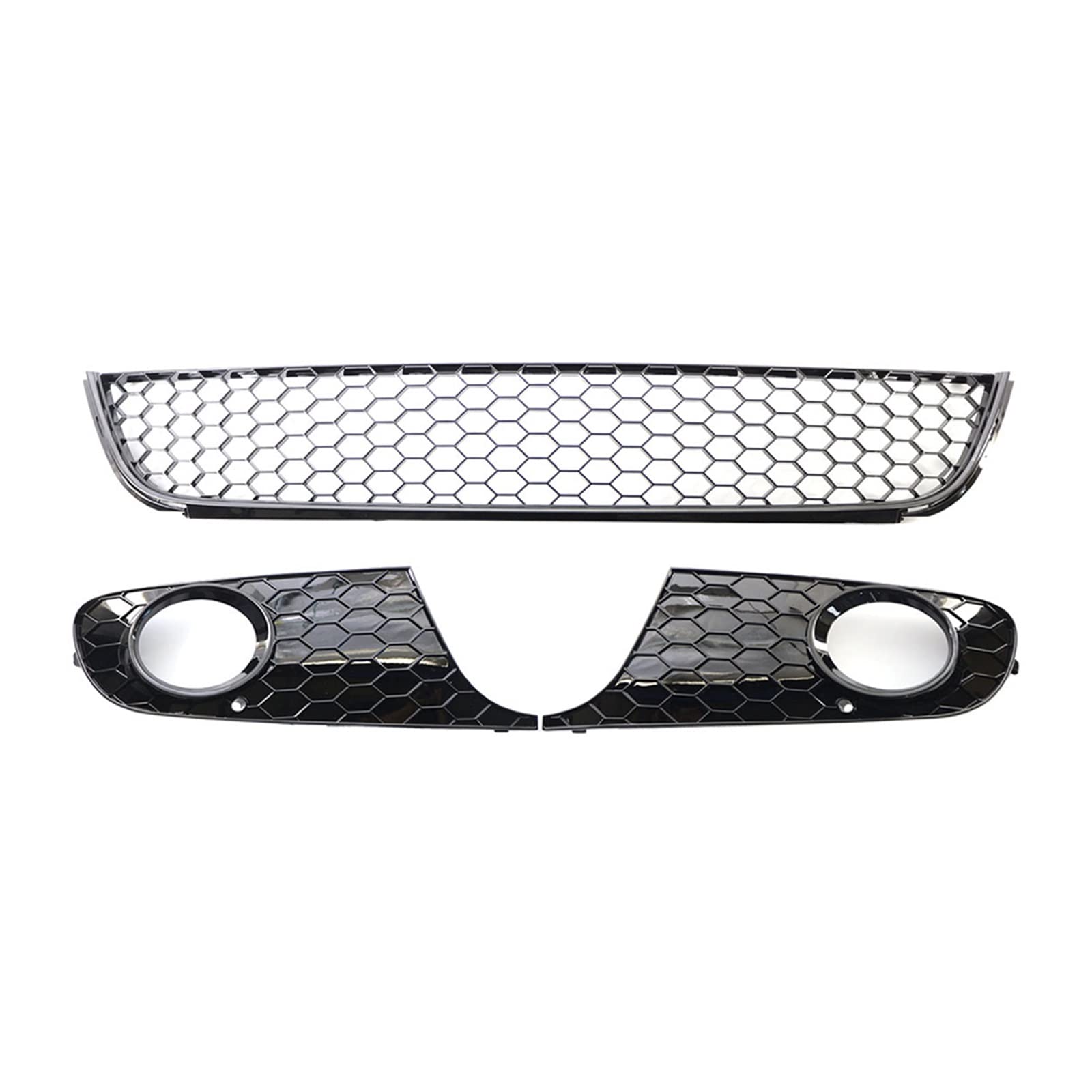 Auto ABS Honeycomb Front Lower Bumper Mesh Grille Nebel Licht Grill Kompatibel for VW Golf 6 Jetta MK6 2009 2010 2011 2012 2013 3 Teile/satz von ZAZXCWN