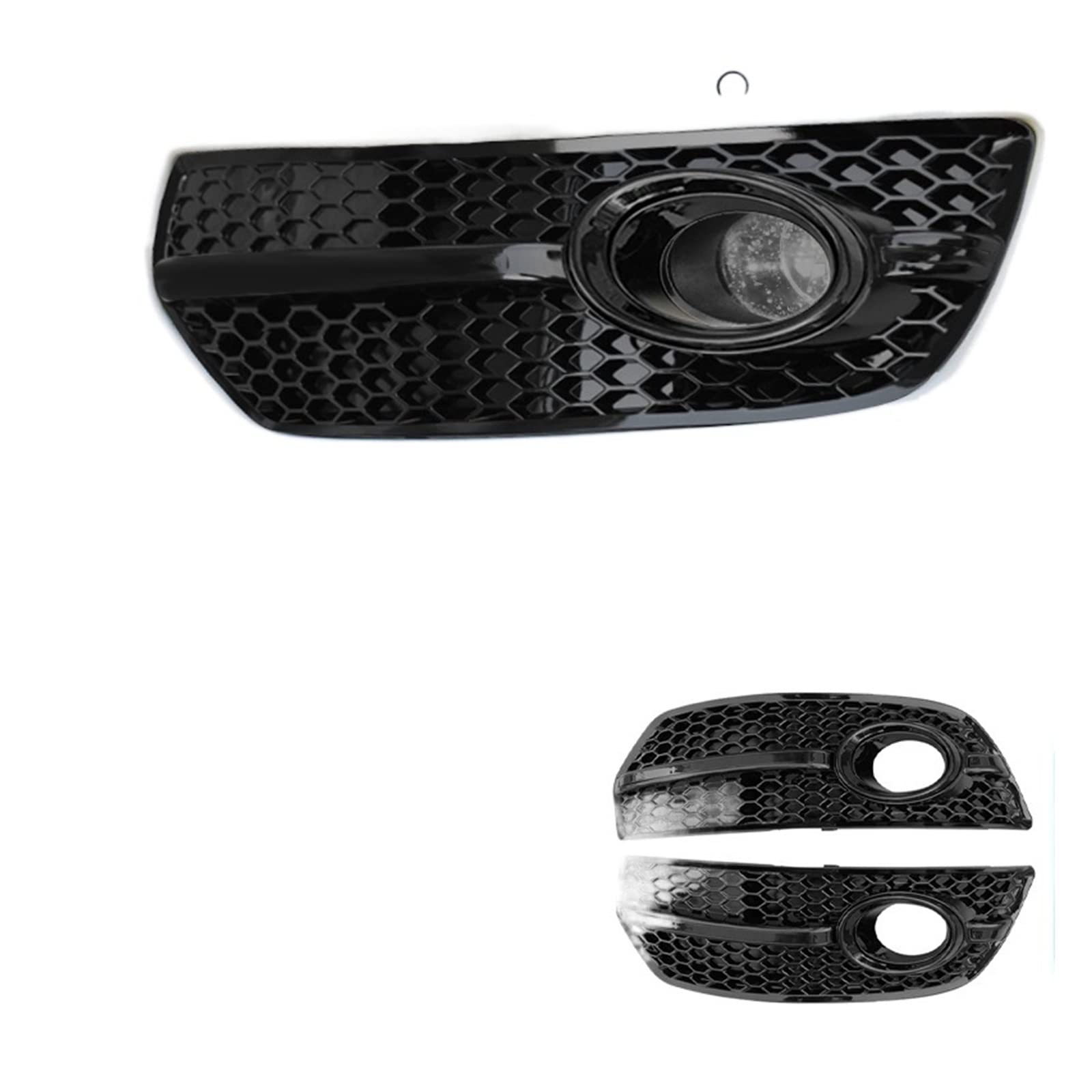 Auto Front Stoßstange Nebel Licht Abdeckung Waben Grille Grill Glänzend Schwarz Kompatibel for Audi Q5 2009 2010 2011 2012 Auto zubehör(All Black) von ZAZXCWN