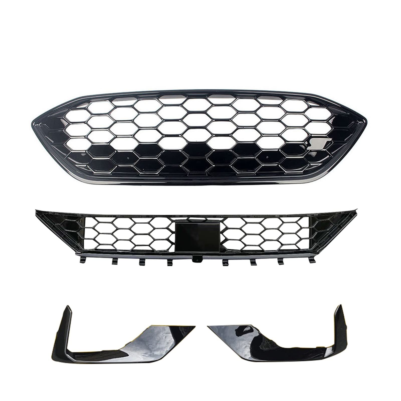 Auto vorne Racing Billet Ober- und Unterstoßstangengrill Facelift-Grill kompatibel for Ford Focus ST ST-Linie 2019 2020 MK4(Full set) von ZAZXCWN