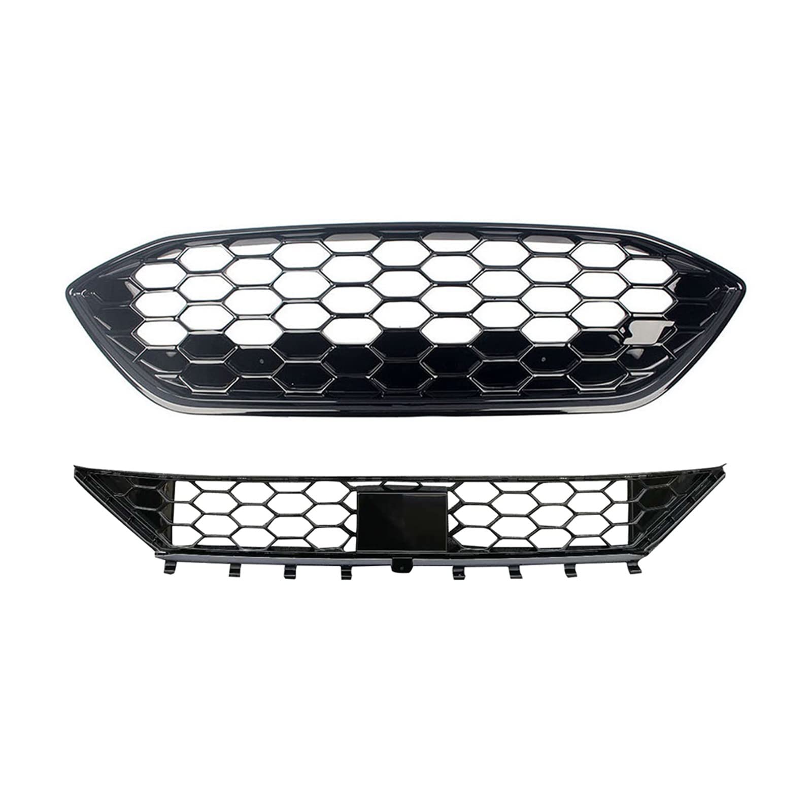 Auto vorne Racing Billet Ober- und Unterstoßstangengrill Facelift-Grill kompatibel for Ford Focus ST ST-Linie 2019 2020 MK4(Upper Lower) von ZAZXCWN