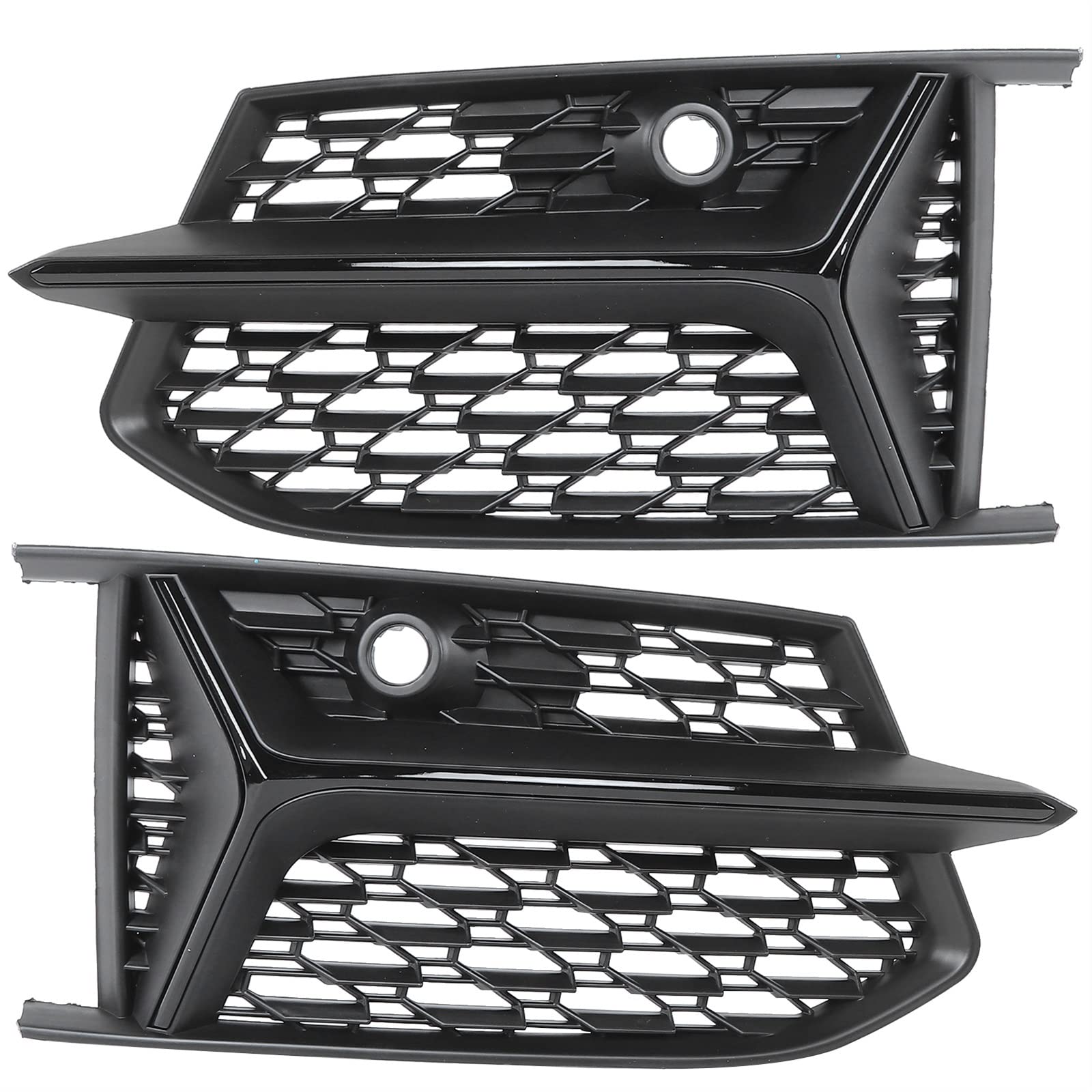 Glänzend schwarze Auto-Frontstoßstange, Nebelscheinwerfer-Gitter, Wabengitter-Stil, Nebelscheinwerfer-Grill-Abdeckung, kompatibel for Audi A6 C8 S6 2019 2020(Glossy Black) von ZAZXCWN