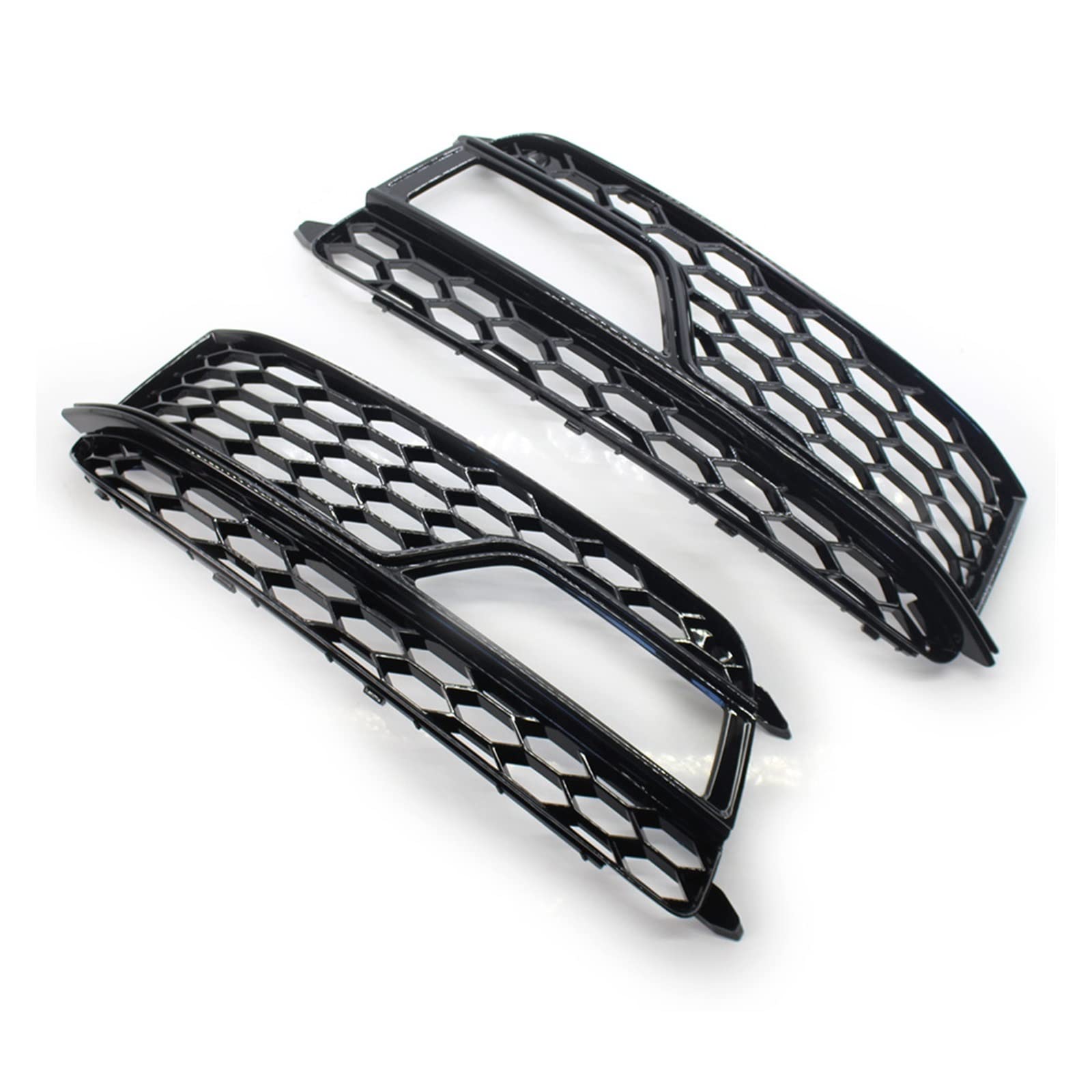 HONEYCOMB Nebelscheinwerfer Lampenabdeckung Grill glänzend schwarz kompatibel for Audi S5 A5 S-Line(With Black Trim) von ZAZXCWN