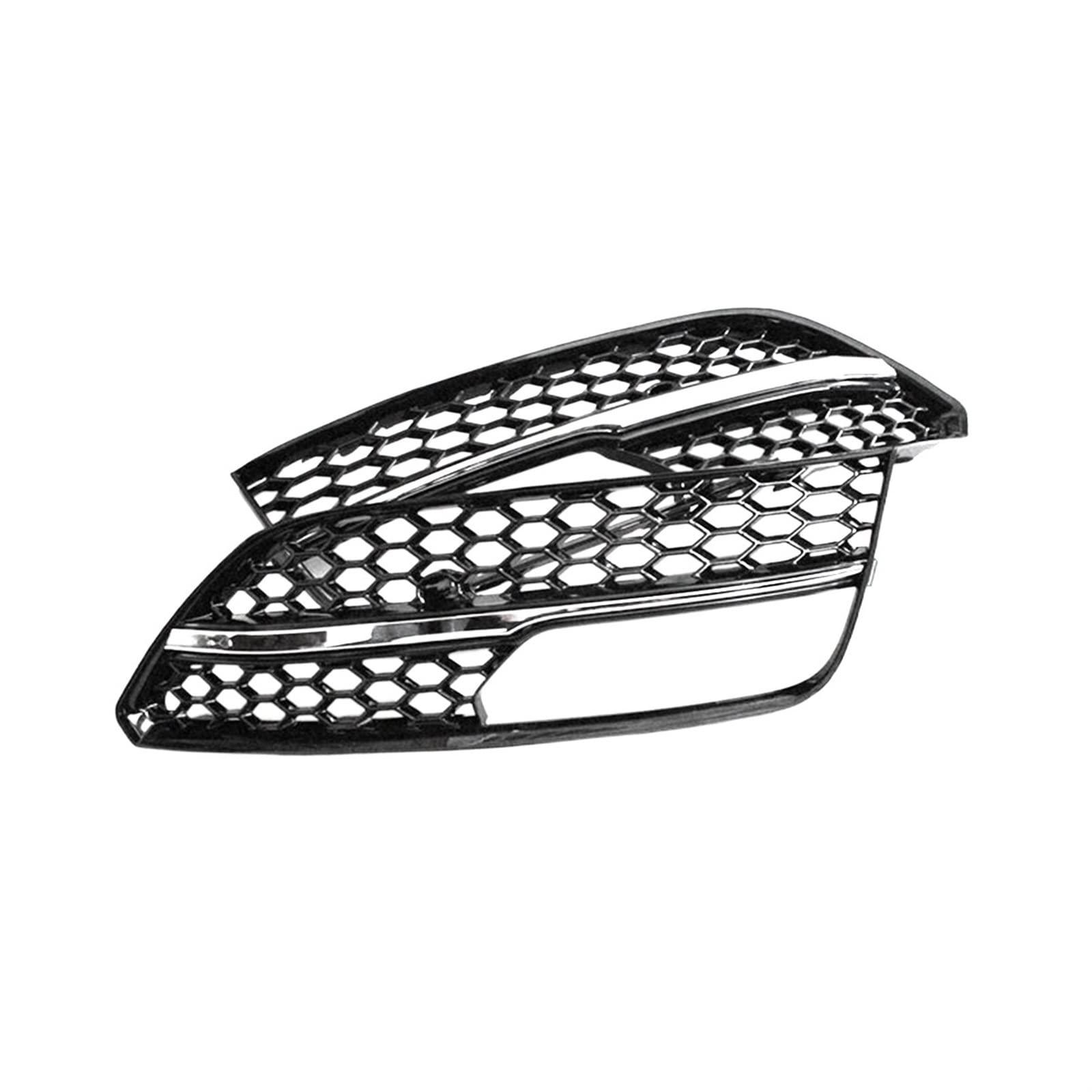 Honeycomb Mesh Stil Front Stoßstange Nebel Lampe Abdeckung Grills Nebel Licht Kühlergrill Kompatibel for Audi A3 Schrägheck 2013-2016 schwarz & Silber von ZAZXCWN