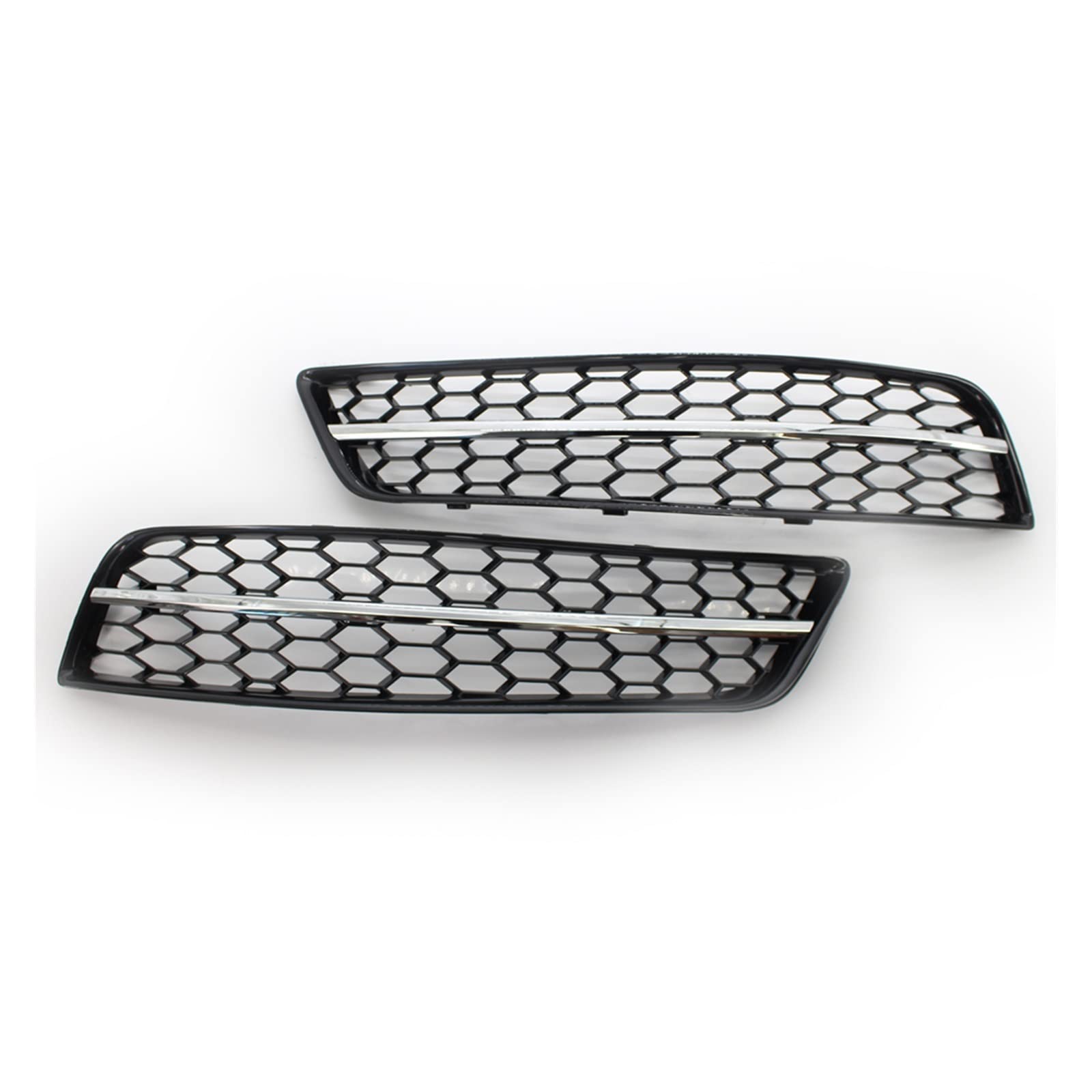 Links + Rechts Chrom Schwarz Auto Nebelscheinwerfer Kühlergrill Abdeckung Trim H/oneycomb Mesh Stil Grill Kompatibel for Audi A3 8P 2009 2010 2011 2012 2013(Chrome black) von ZAZXCWN