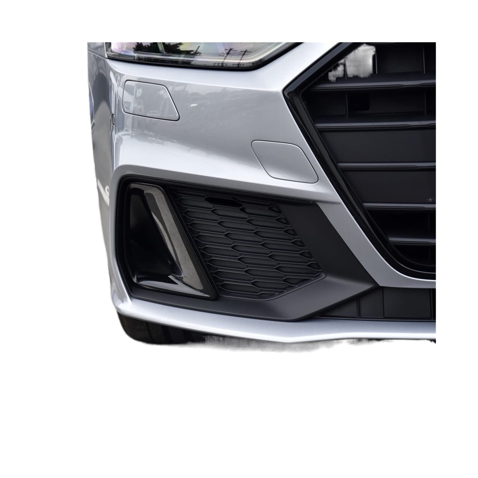 Links Rechts Auto Nebelscheinwerfer Kühlergrill Grill Abdeckung Kompatibel for Audi A7 2019 2020 2021 Schwarz Nebel Lampe Kühlergrill Grill Abdeckung Auto Zubehör(Right) von ZAZXCWN