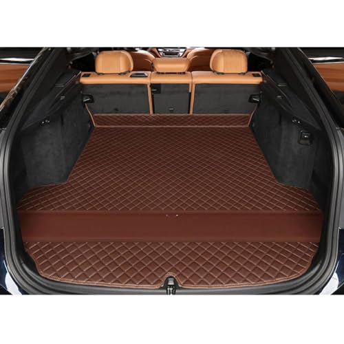 ZBBADGHB Passgenaue Kofferraummatte für GLC Coupé C253 2016-2019, Leder Kofferraummatten Teppiche Wasserdichter Anti-Rutsch-Schutz Auto Styling Zubehör,E/Kaffee von ZBBADGHB