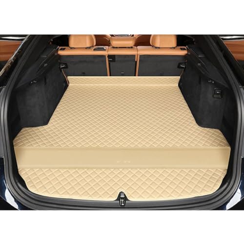 ZBBADGHB Passgenaue Kofferraummatte für Mi-NI Hatch 5-Türer F55 One/D/Cooper/S/SD 2014-2020, Leder-Kofferraummatten Teppiche Wasserdichter Anti-Rutsch-Schutz Auto-Styling-Zubehör,B/Beige von ZBBADGHB