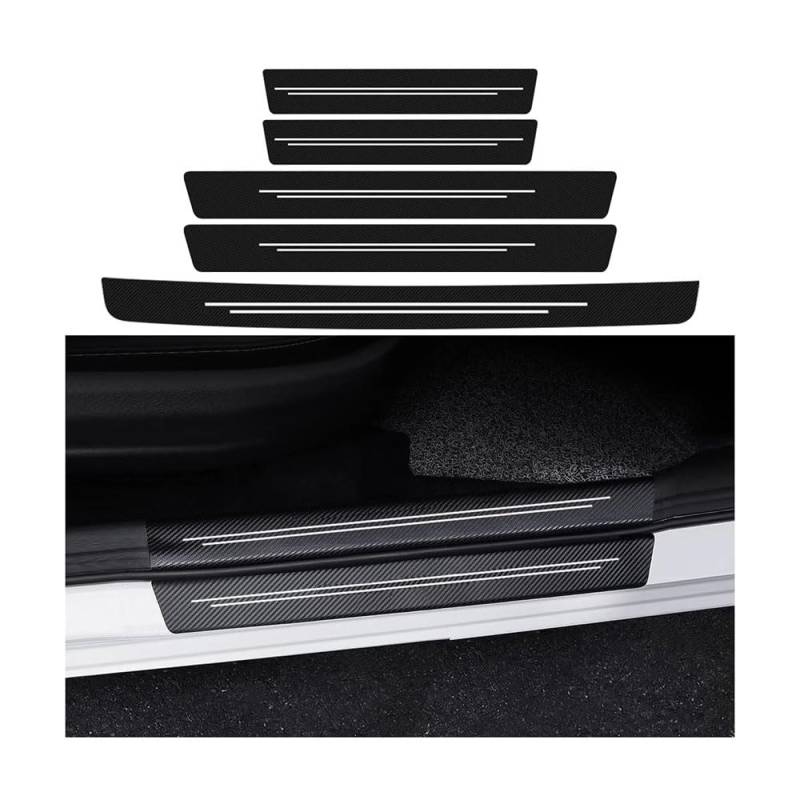 5 Stück Auto Einstiegsleisten Schutz für Mercedes-Benz Maybach S-Class (X222) 2015-2017, Trunk Door Sill Strip Carbon-Faser-StoßStangen Anti-Scratch Auto Einstiegsleisten Schutzfolie von ZBGHJL