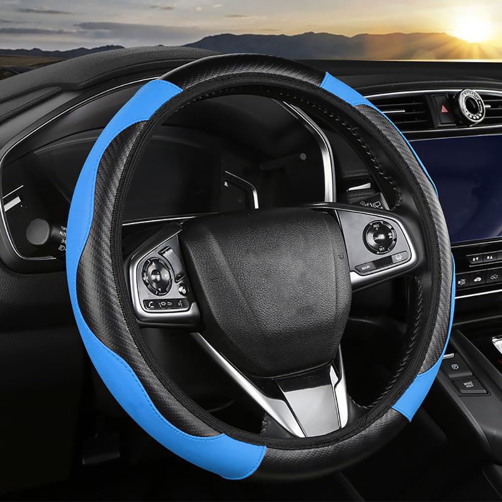 Lenkradbezug Auto für BMW 5 Series Sedan (F10 LCI, Facelift 2013) 2013-2016, Lenkradhülle Teleskop Lenkrad Abdeckung weich bequem Steering Lenkradschoner für Auto Zubehör Innenraum 37-38cm von ZBGHJL