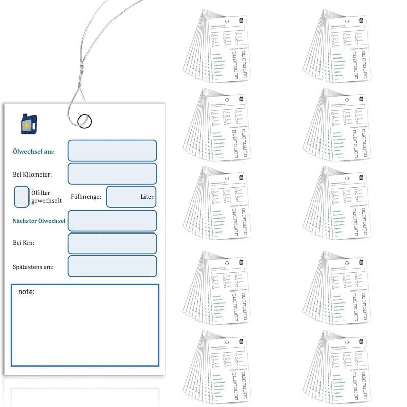 ZBIianxer Ölinspektionsbezeichnungen Mit Starker Kleberöl Etiketten Mit Draht Für Stabil von ZBIianxer