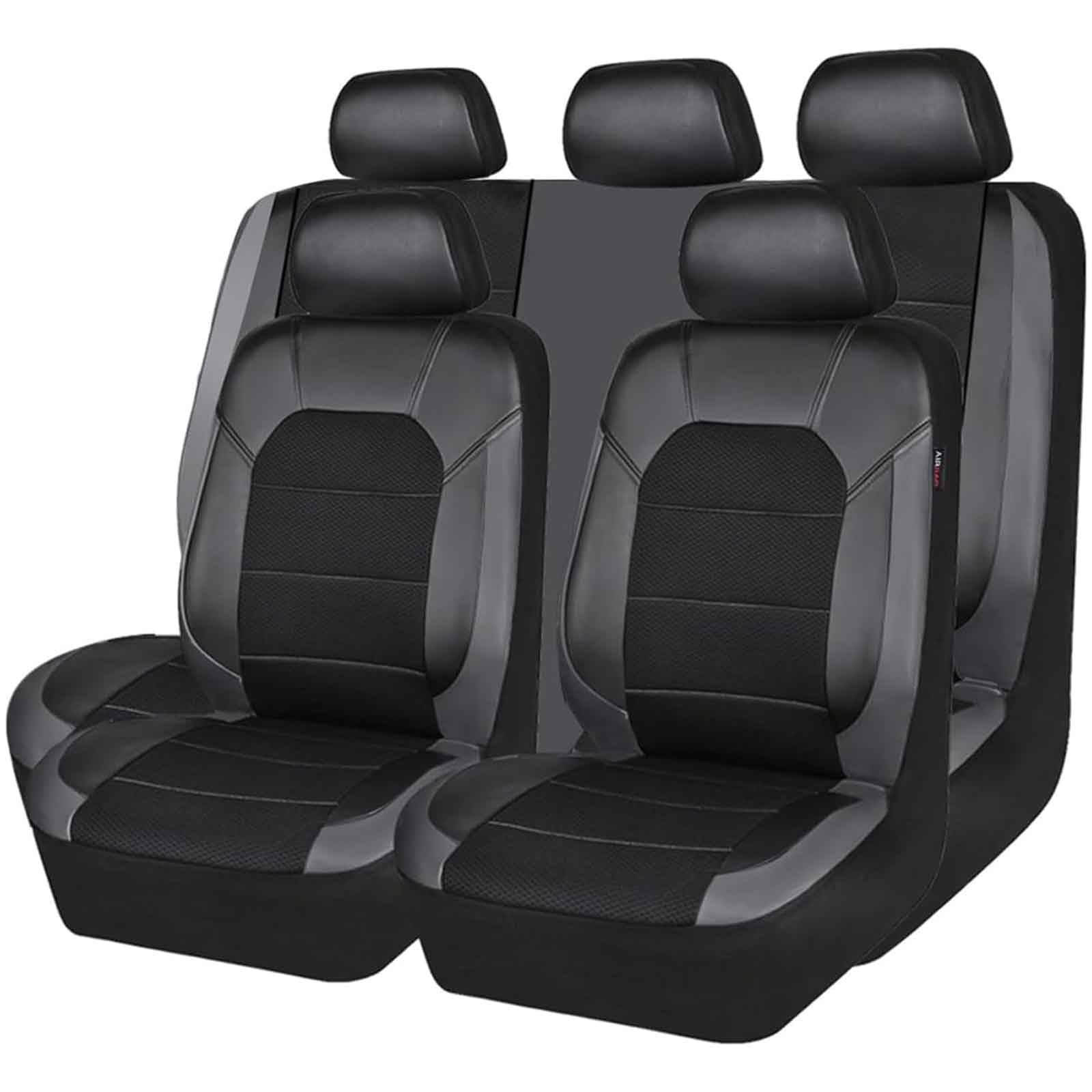 5 Sitzer Auto SitzbezüGe Sets Für Mitsubishi Pajero Outlander ASX Montero Lancer-Ex Zinger 2000-2023, Leder Vordersitze RüCksitze Sitzauflagen Komplettset Atmungsaktiv Sitzschoner Innenraum Zubehör von ZBMDTHEF