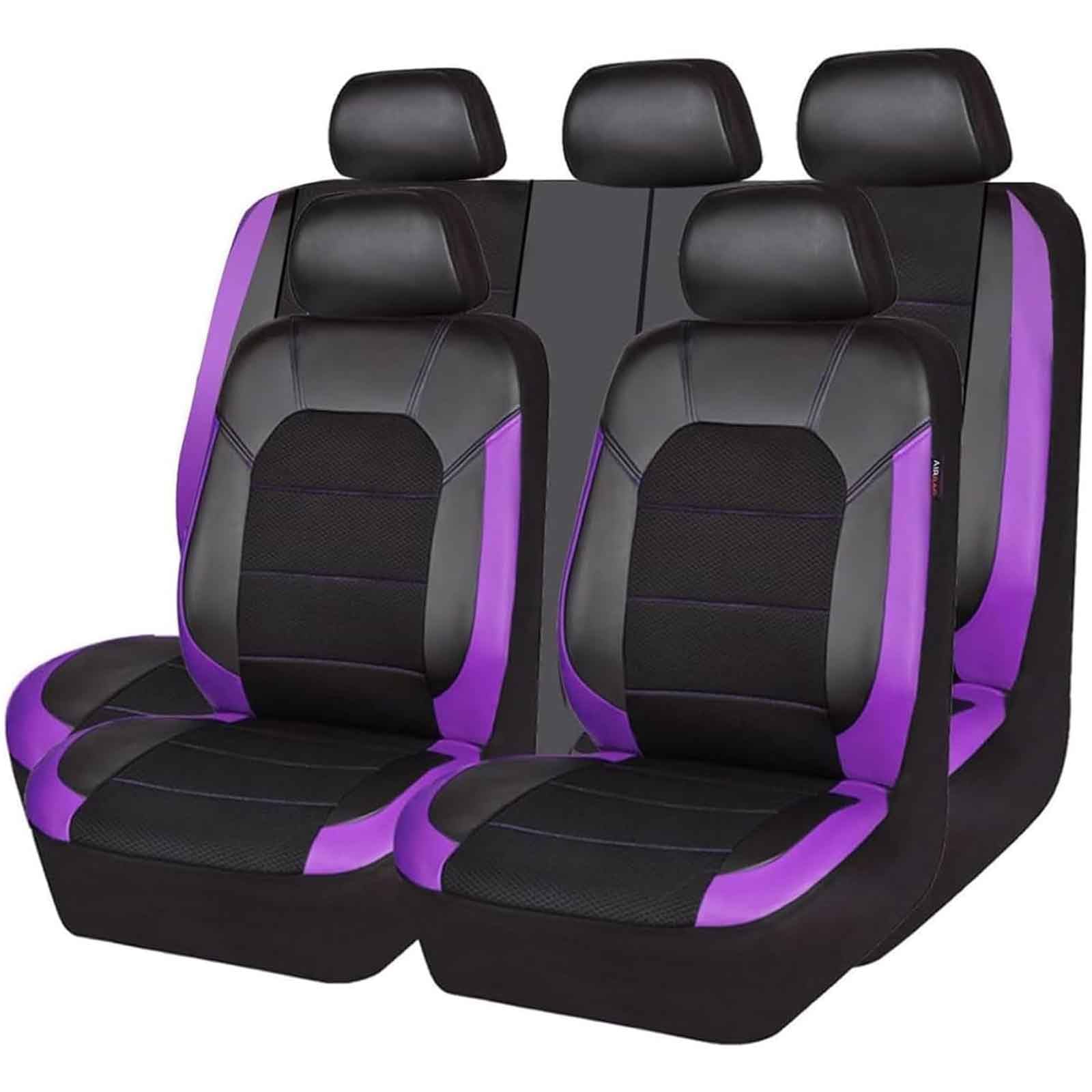 ZBMDTHEF 5 Sitzer Auto SitzbezüGe Sets Für BMW 320 2013-2023, Leder Vordersitze RüCksitze Sitzauflagen Komplettset Atmungsaktiv Sitzschoner Innenraum Zubehör,D/Black Purple von ZBMDTHEF