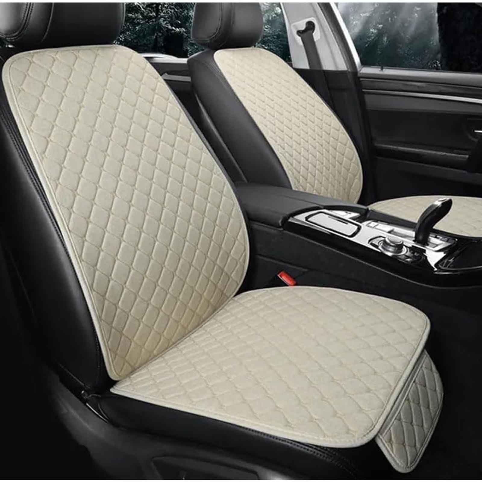 ZBMDTHEF Auto SitzbezüGe Set Für Ford Ranger Wildtrak 2024, 5 Sitzer Leinen Sitzschoner Vorne Hinten Sitzkissen Allwetter Wasserdicht Atmungsaktiv SchonbezüGe Zubehör,F/Beige von ZBMDTHEF