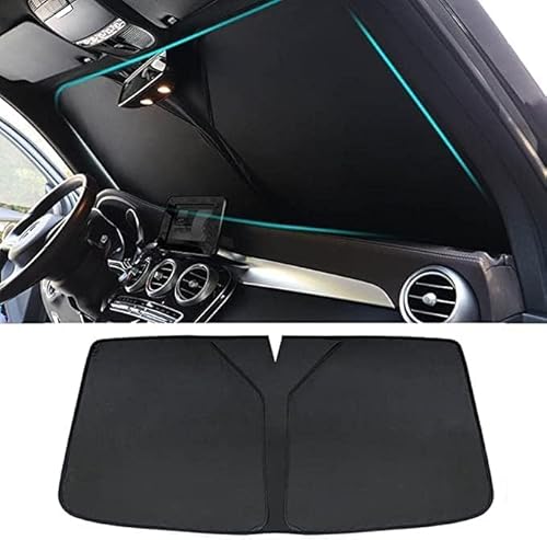 Sonnenschutz Auto Frontscheibe für VW Caddy Panel Van IV 2015-2020,Auto Sonnenschutz Frontscheibe Innen,Sonnenblende Vorne,Windschutzscheibe für Sommer,Black von ZBYFCLK