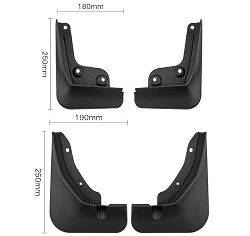 4 Stück Schmutzfänger für Geely Preface L 2024 2025, Auto Vorne Und Hinten Schmutzfänger Kratzfest Spritzschutz Kotflügel Verschleißfest von ZCHQF