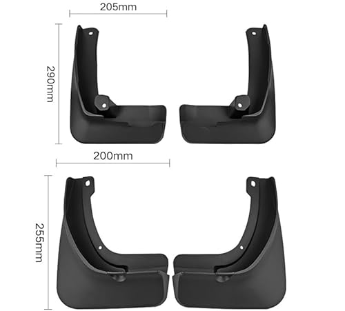 4 Stück Schmutzfänger für Roewe Ei5 2018-2023 2024 2025, Auto Vorne Und Hinten Schmutzfänger Kratzfest Spritzschutz Kotflügel Verschleißfest von ZCHQF