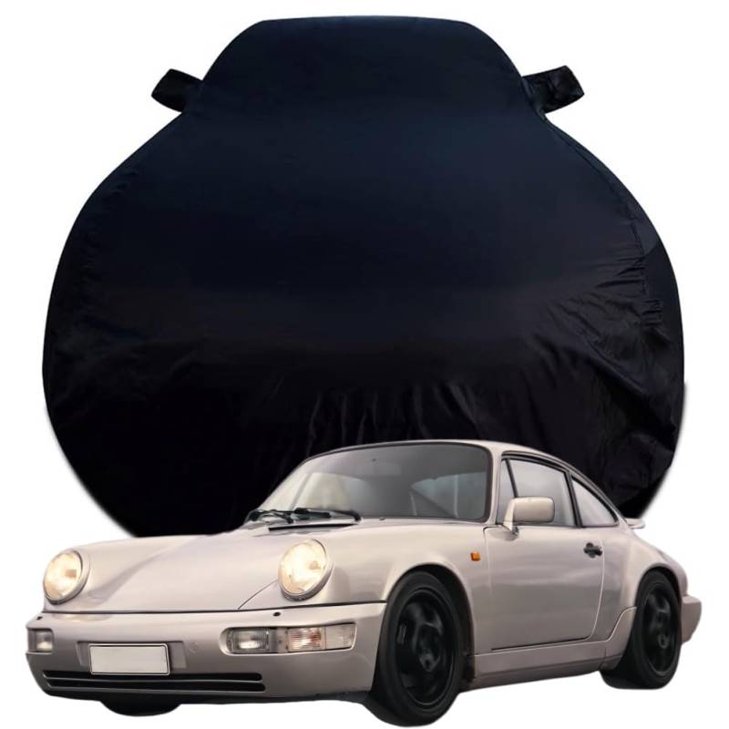 Autoabdeckung Kompatibel für Porsche 964, Schnee/Kratzfest/Uv-Schutz Alles Wetter Oxford Schutzplane,Black von ZCHQF