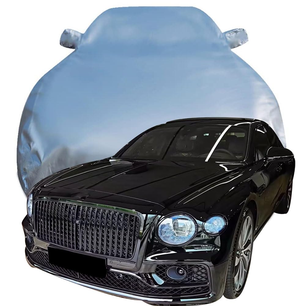 Autoabdeckung Kompatibel mit Bentley Flying Spur, Schnee/Kratzfest/Uv-Schutz Alles Wetter Oxford Schutzplane,Silver von ZCHQF
