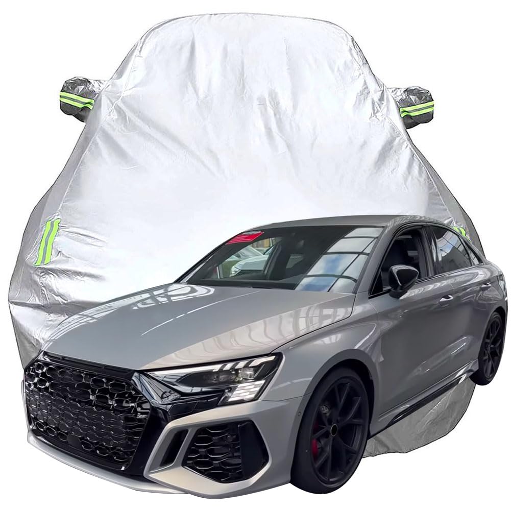 Vollgarage Autoabdeckung für 2023 Audi RS3, Schnee/Kratzfest/Uv-Schutz Oxford Autoplanen Garagen, Hagelschutzplane,Silver-Plus-Cotton von ZCHQF