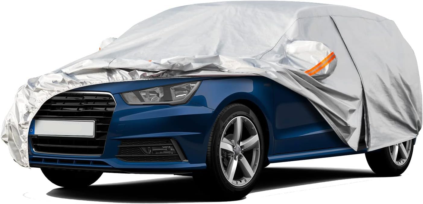 Vollgarage Autoabdeckung für Audi A1 (2012-2022 2023 2024), Schnee/Kratzfest/Uv-Schutz Oxford Autoplanen Garagen, Hagelschutzplane,Silver von ZCHQF