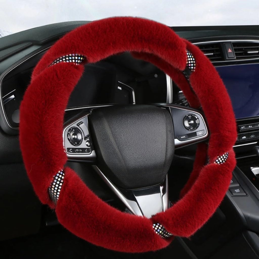 Lenkradbezug Plüsch Für Alfa Romeo 159 2005-2012,Auto Lenkradschutz Schutz Weichen Plüsch Winter Warme Anti-rutsch Lenkrad Auto Innen Dekorieren Teile,Red von ZCNDGHMQ