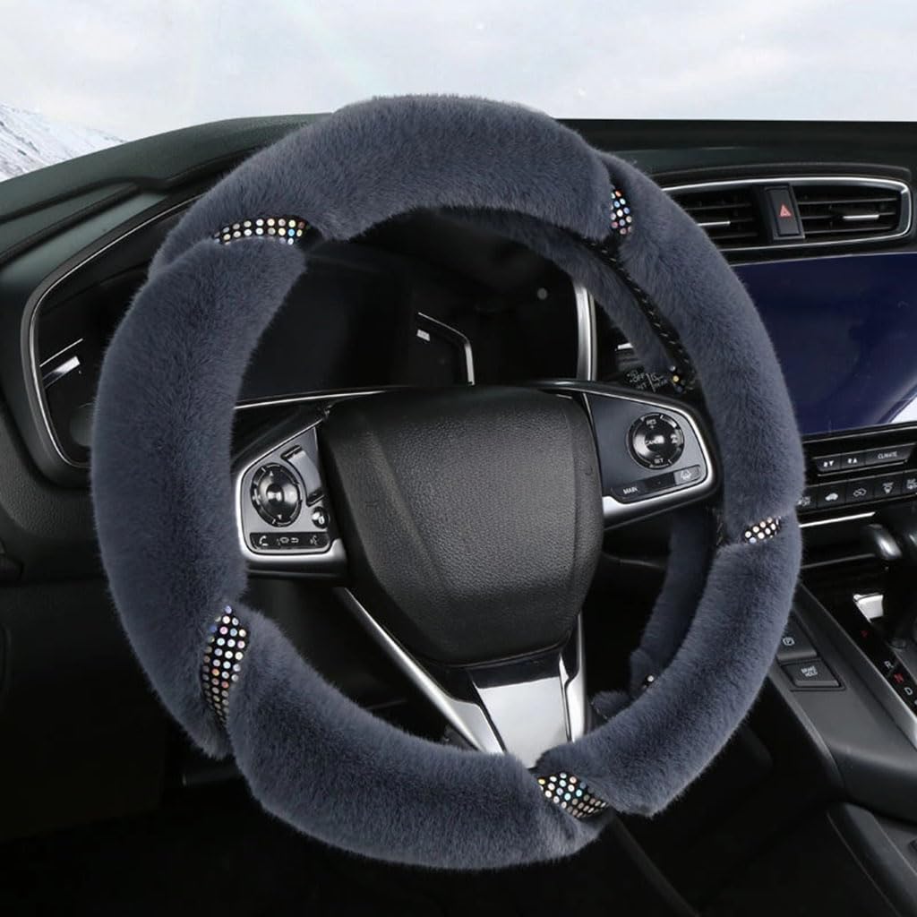 Lenkradbezug Plüsch Für Audi R8 2007-2014,Auto Lenkradschutz Schutz Weichen Plüsch Winter Warme Anti-rutsch Lenkrad Auto Innen Dekorieren Teile,Gray von ZCNDGHMQ