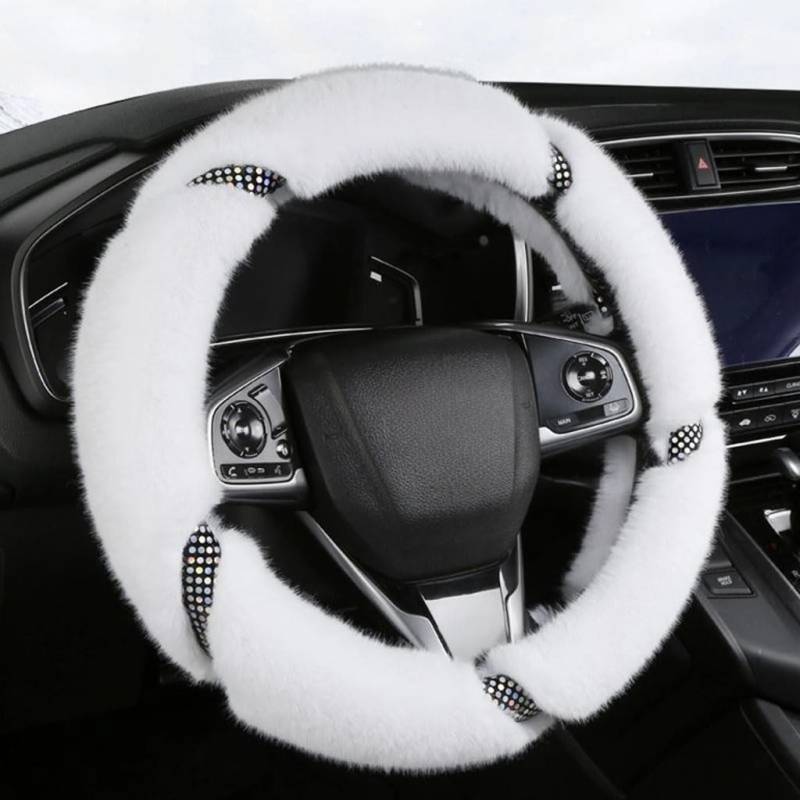 Lenkradbezug Plüsch Für Audi R8 2007-2014,Auto Lenkradschutz Schutz Weichen Plüsch Winter Warme Anti-rutsch Lenkrad Auto Innen Dekorieren Teile,White von ZCNDGHMQ