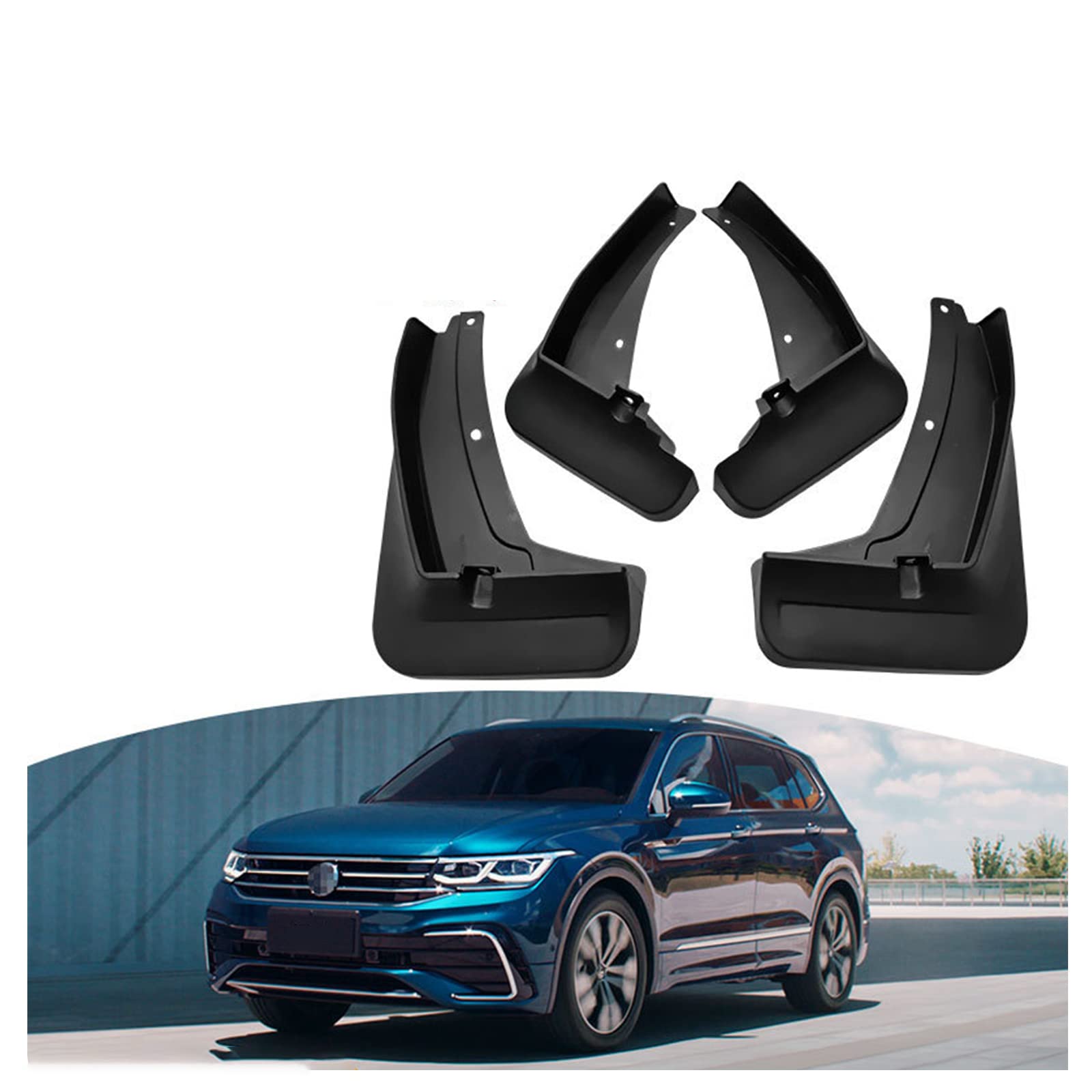 Auto Schmutzfänger Spritzschutz für VW Tiguan L 2019-2022 Kotflügel vorne hinten Kotflügel Kit Rad Reifen Kotflügelverbreiterungen Schmutzfänger 4-PC Vollschutz Auto Zubehör, gratis Autoschwamm von ZCXTHBH