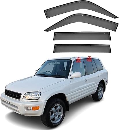 4 Stück Auto-Windabweiser Für Toyota RAV4 MK1/XA10 1994-1999, vordere und hintere Seitenfenster-Visier, Regen- und Rauchschutz Autozubehör von ZCXUIE