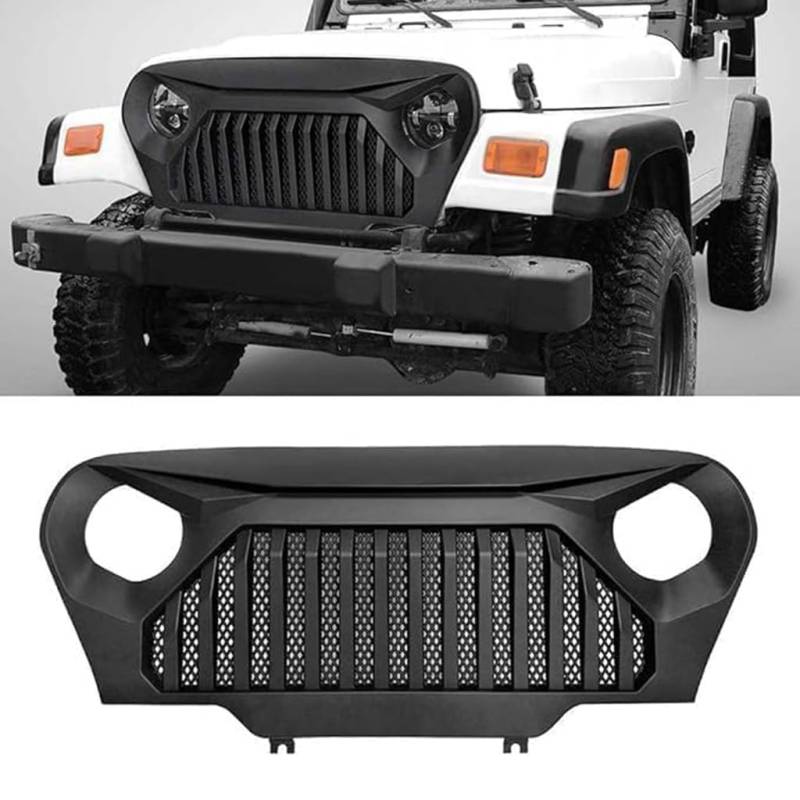 Auto Mitte,kompatibel mit Jeep Wrangler TJ 1997-2006,Frontgrill von ZCZMAD