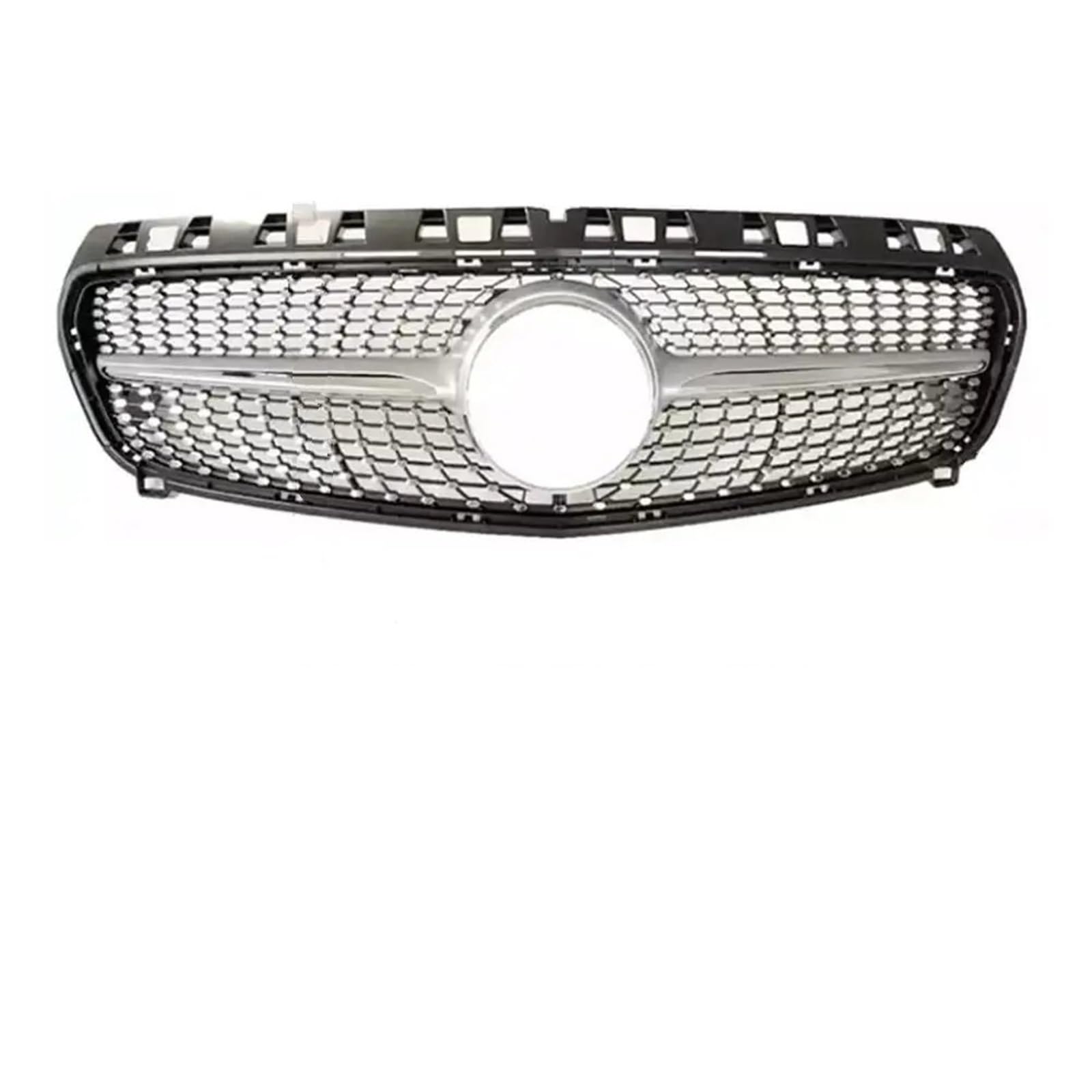 Auto Front Kühlergrille Für A W176 2013 2014 2015 2016 2017 2018 A180 A200 A45 GT Diamant Einlassgitter Frontgrill Renngrill Verkleidung Styling Frontgrills(Chrome Silver) von ZCera