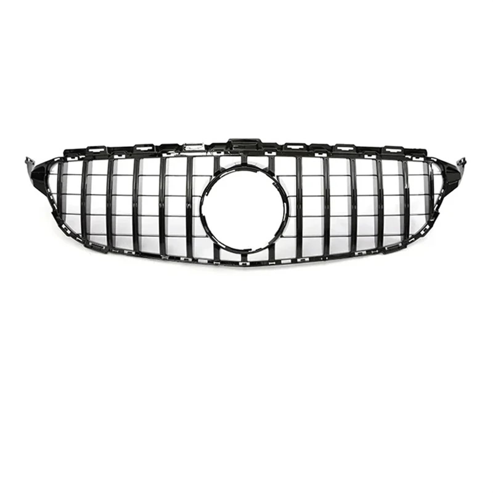 Auto Front Kühlergrille Für Benz C Klasse W205 2015-2018 Auto Racing Kühlergrill Oberen Stoßfänger Haube Mesh Grill Frontgrills(GT Black Without) von ZCera