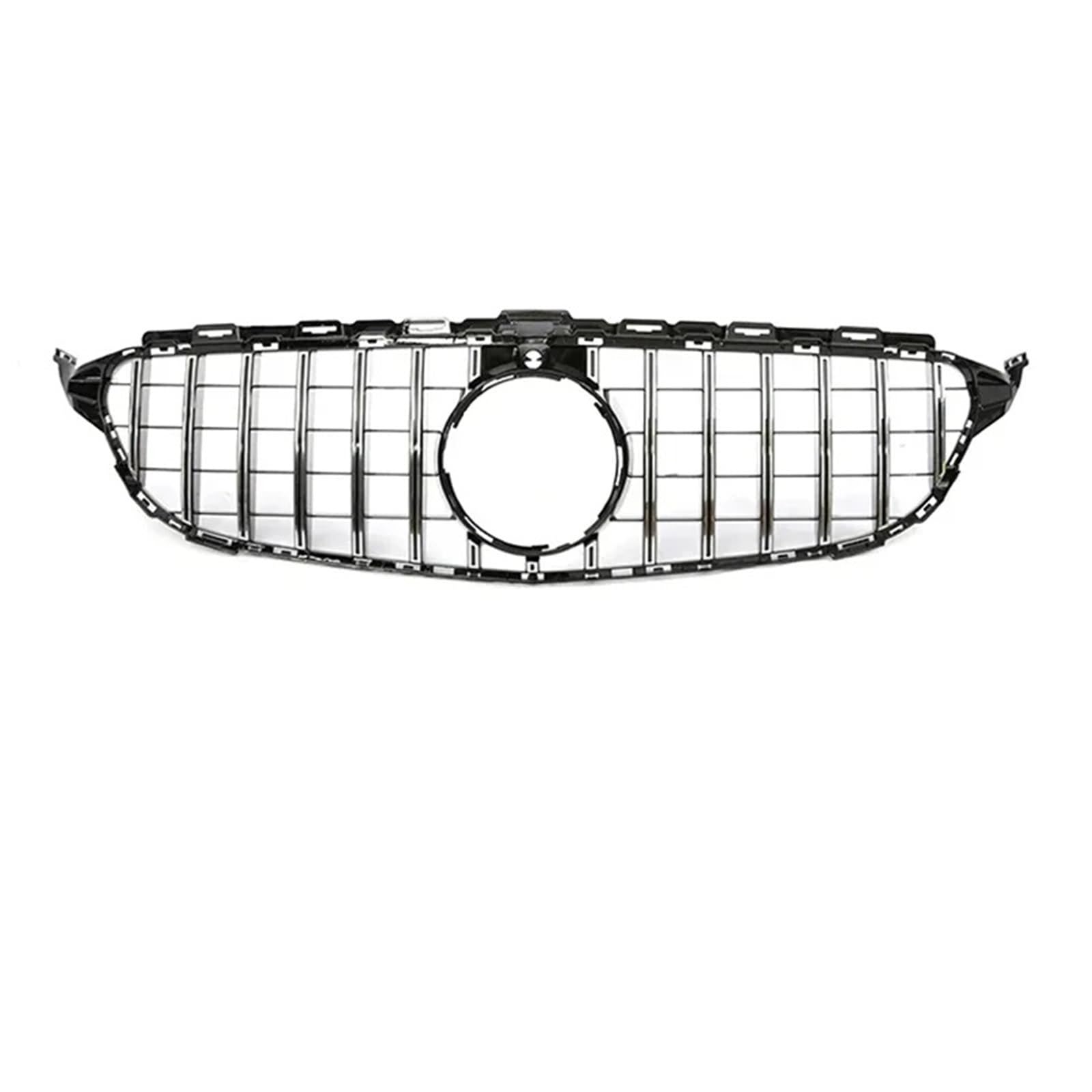 Auto Front Kühlergrille Für Benz C Klasse W205 2015-2018 Auto Racing Kühlergrill Oberen Stoßfänger Haube Mesh Grill Frontgrills(GT Silver with) von ZCera