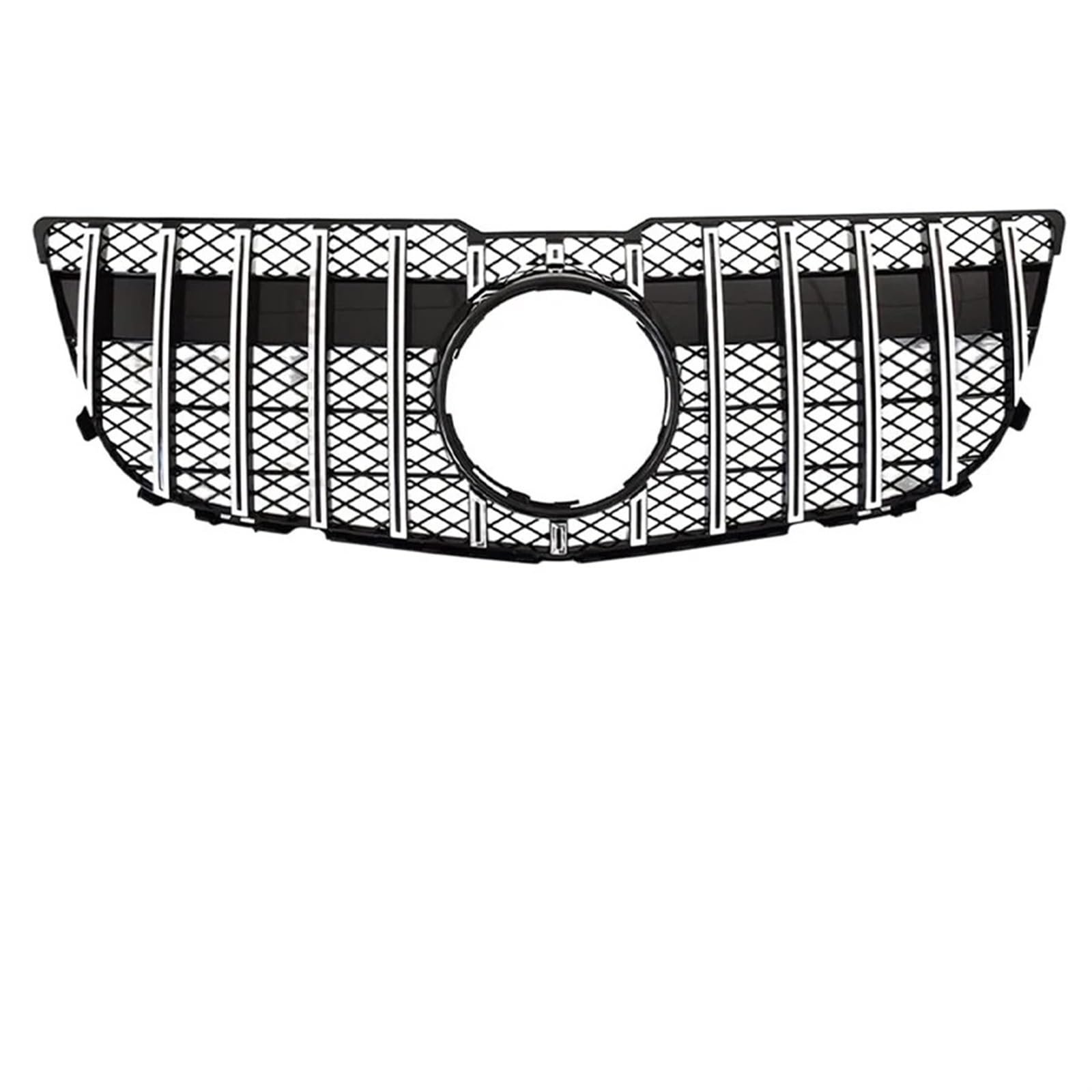 Auto Front Kühlergrille Für Benz Für GLK Klasse X204 2013 2014 2015 Auto Stoßstange Haube Mesh Front Grill Oberen Racing Schwarz/Silber Grille Frontgrills(GT Silver) von ZCera