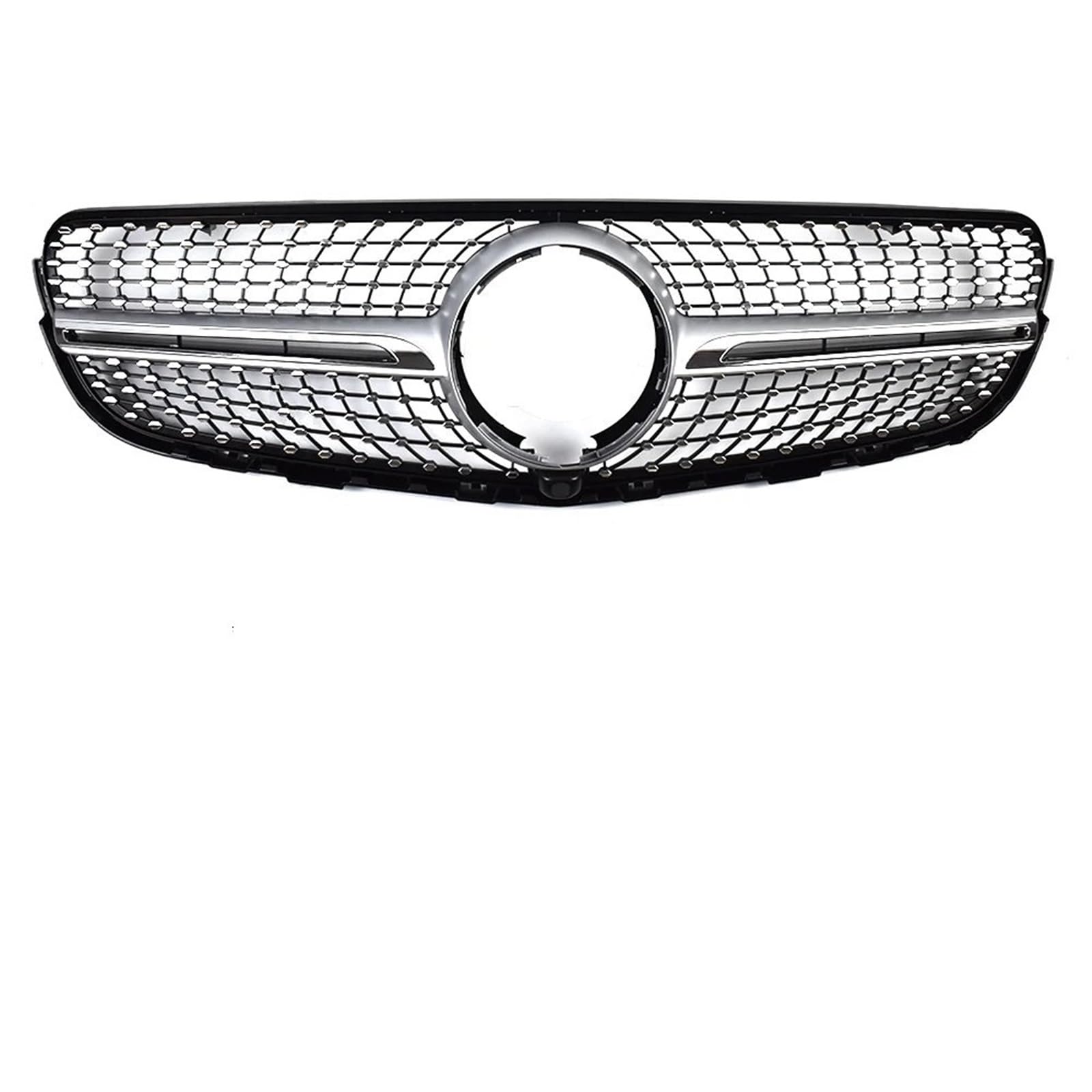 Auto Front Kühlergrille Für Benz GLC X253 2015-2018 Außenteil-Tuning Mittelgitter GT Diamond Style Fronteinlassgitter Racing Stoßstangengrill Frontgrills(Diamond Silvery) von ZCera