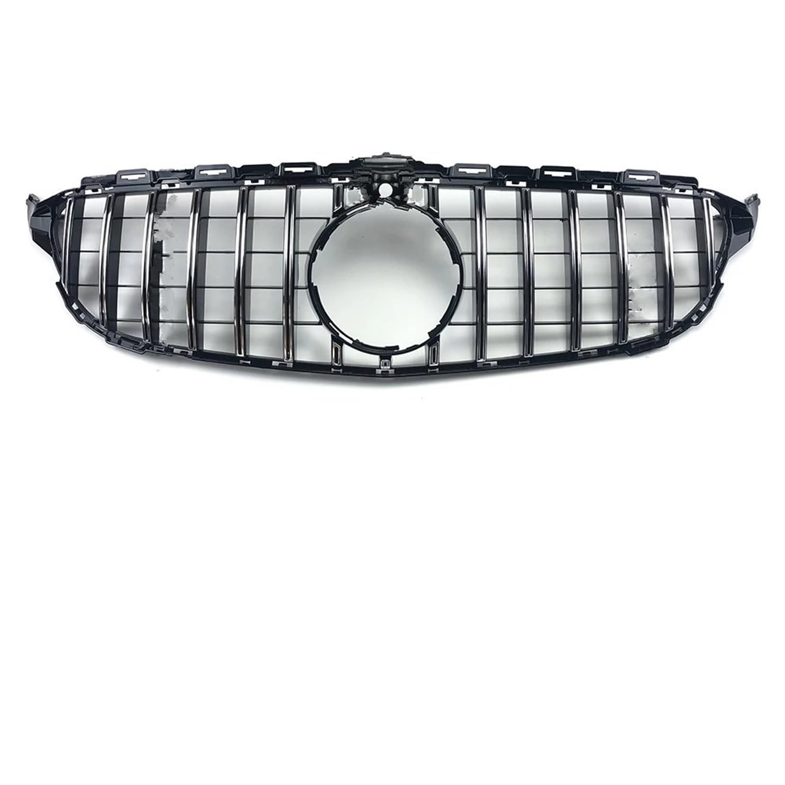 Auto Front Kühlergrille Für Benz W205 C205 S205 Für AMG C 2014-2021 GTR GT Diamant Front Stoßstange Grille Racing Einlass Haube Grill Zentrum Mesh Frontgrills(14-18 GT Silver -Cam) von ZCera