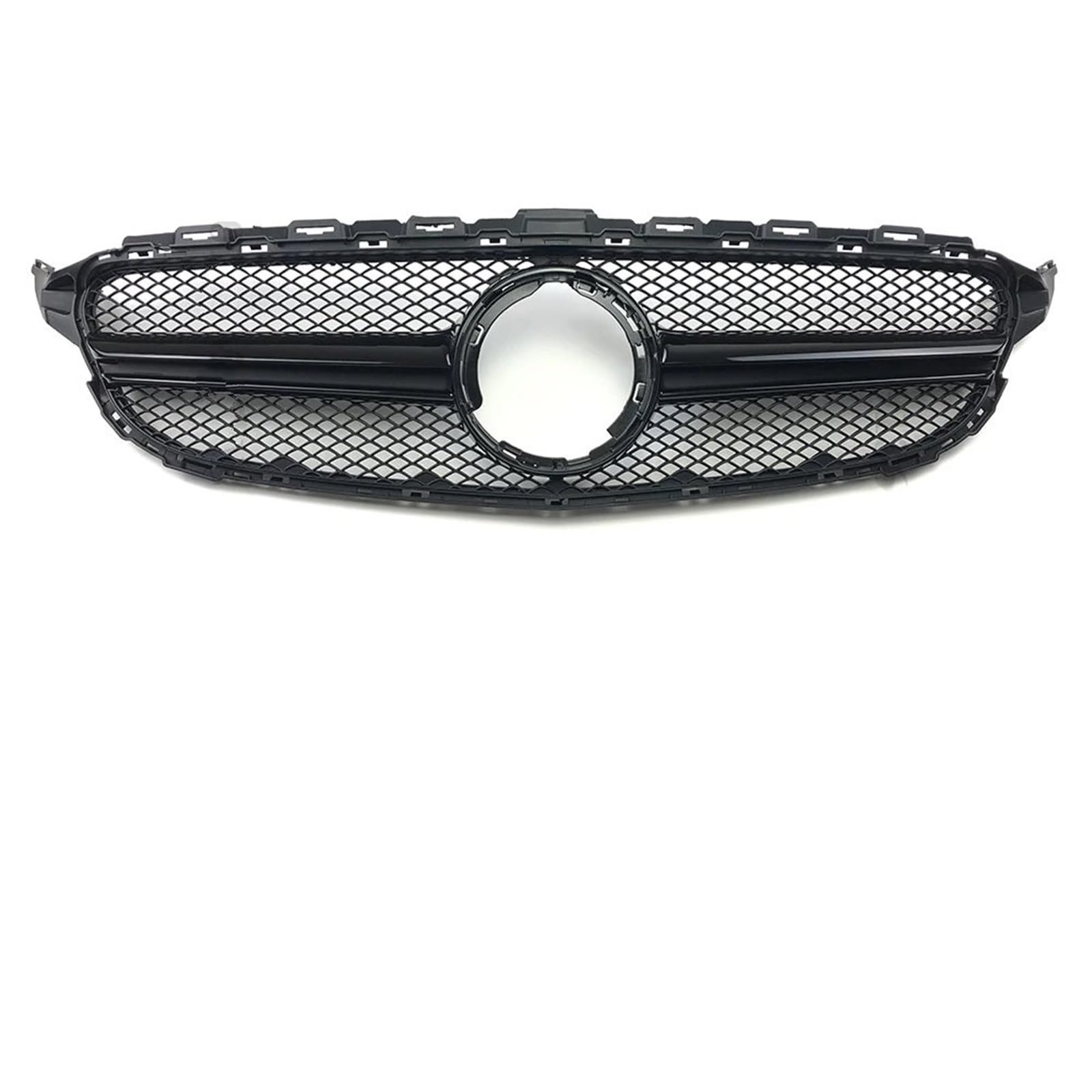 Auto Front Kühlergrille Für Benz W205 C205 S205 Für AMG C 2014-2021 GTR GT Diamant Front Stoßstange Grille Racing Einlass Haube Grill Zentrum Mesh Frontgrills(19-21 AM Black) von ZCera