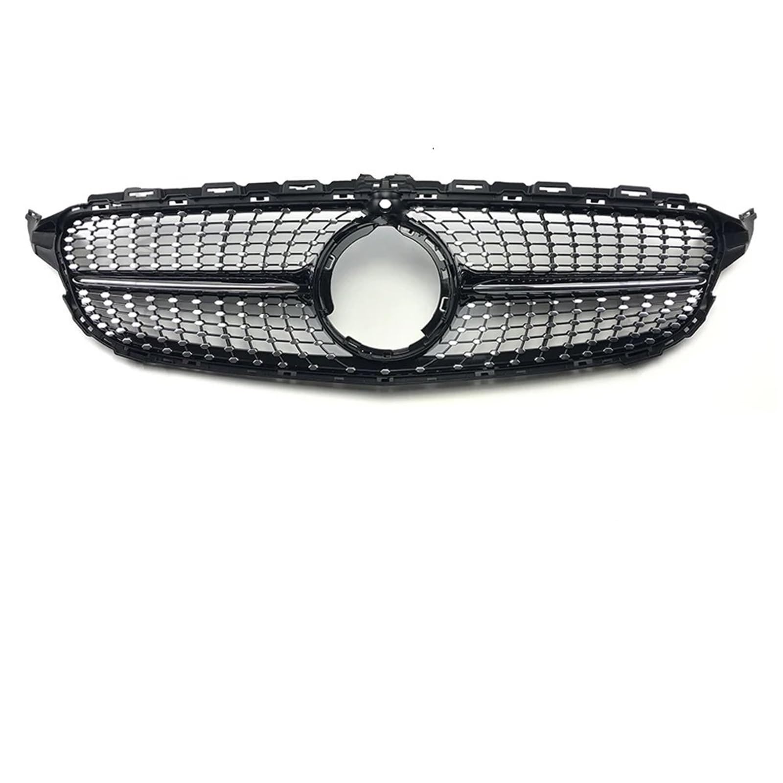 Auto Front Kühlergrille Für Benz W205 C205 S205 Für AMG C 2014-2021 GTR GT Diamant Front Stoßstange Grille Racing Einlass Haube Grill Zentrum Mesh Frontgrills(19-21 Diam Black-Cam) von ZCera